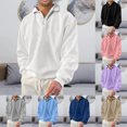 thumbnail image 1 of Men's Winter Solid Color Lapel Loose Long Sleeve T-Shirt, Henley Button Up Sport Top for Casual Wear, Gym and Lounge Style,Gray,4XL, 1 of 6