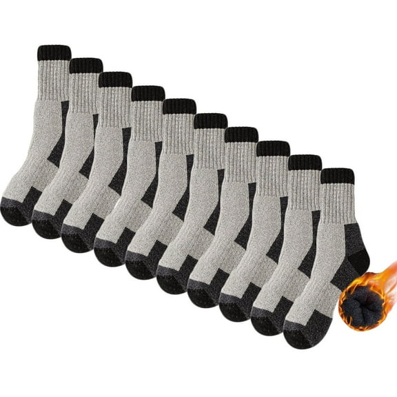 Men's Winter Splice Color Fleecing Warm Deodorize And Absorb Sweat Middle Barrel Socks Men's Thick Soft Moisture-Wicking Cotton Crew Adult Cushioned Low Cut Gym Sports Socks for Playing Basketball