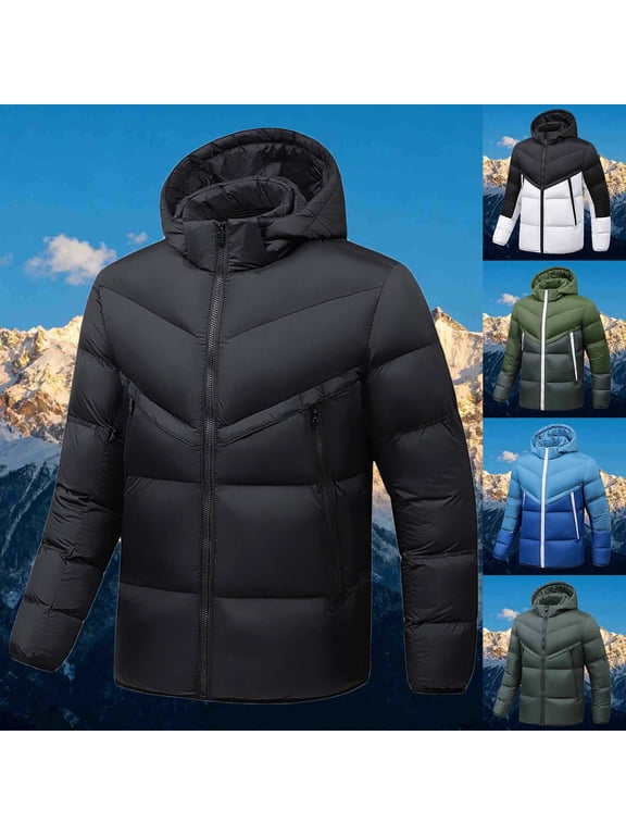 Men's Winter Sport Training Jacket Thicken Warm Football Padded Coat with Pockets Hiking