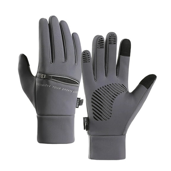 Men’s Winter Sports Touchscreen Gloves Windproof Waterproof Warm Skiing Outdoor Cycling Gloves Fleece-Lined Non-Slip Cold-Resistant Gloves