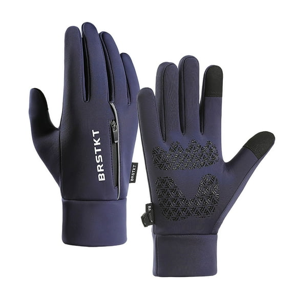 Men’s Winter Sports Touchscreen Gloves Windproof Waterproof Warm Skiing Outdoor Cycling Gloves Fleece-Lined Non-Slip Cold-Resistant Gloves