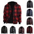 thumbnail image 1 of Men's Winter Striped Casual Knit Sweater, Fashion Hooded Jacket with Zipper, Fall Winter Pullover for Outdoor Wear, Travel and Cold Weather Protection,Black,L, 1 of 5
