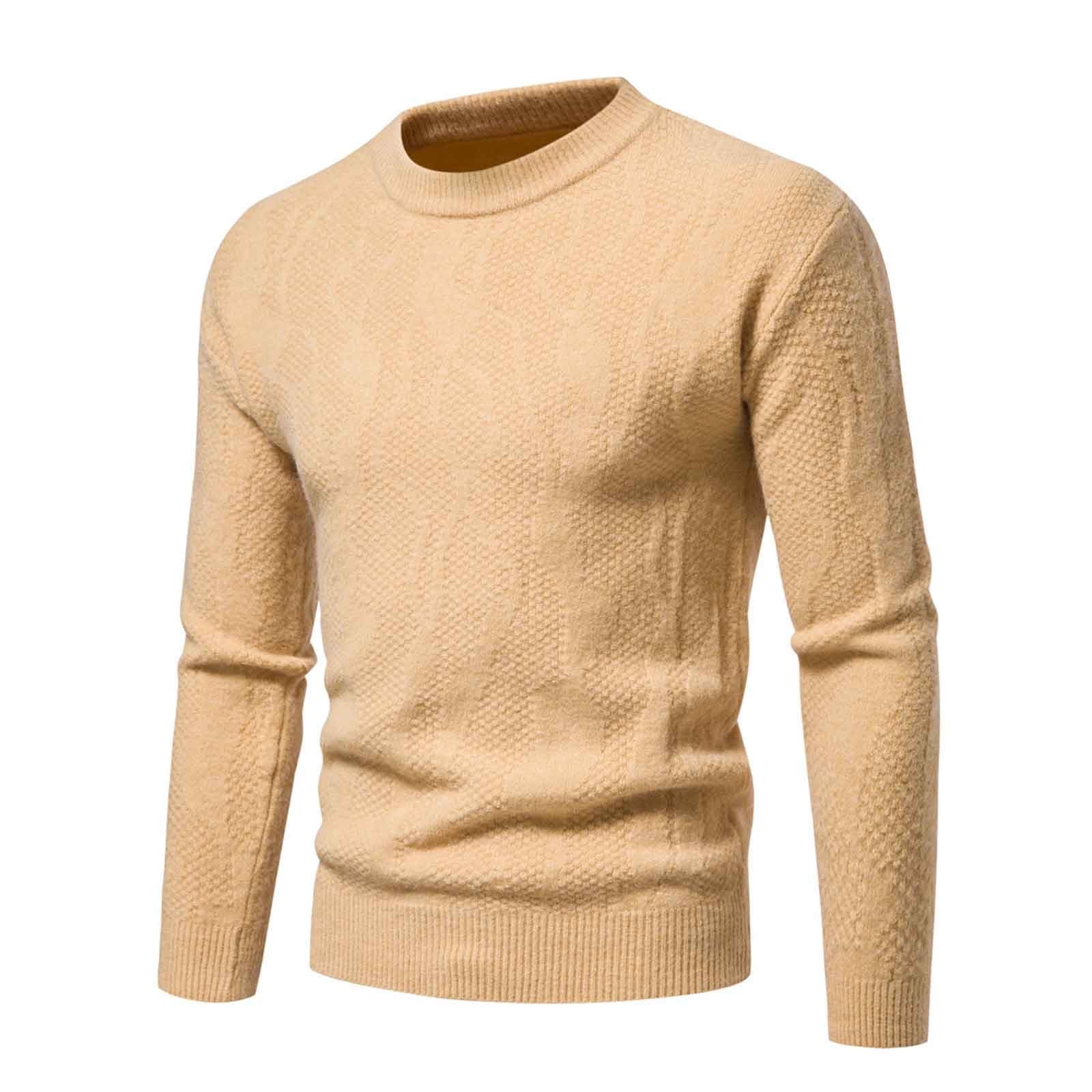 Men s Winter Sweaters Slim Fit Lightweight Sweatshirts Knitted Pullover Long Sleeve Crewneck Chunky Warm Jumpers Tops Walmart