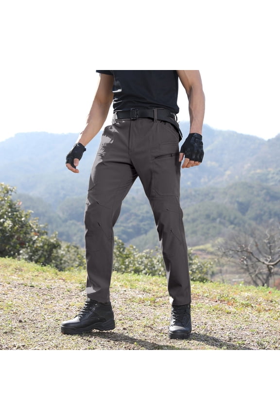 Men's Winter Tactical Cargo Pants, Thermal Fleece Lined Outdoor Snow Ski Hiking Work Black S