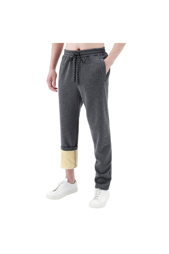 Men's Winter Thermal Fleece Pants Sherpa Lined Sweatpants Athletic Warm Running Jogger Pants