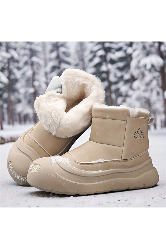 Men's Winter Thermal Insulated Snow Boots with Thick Sole & Warm Lining - Short Hiking Boots for Ice Traction, Cold Weather, Outdoor Activities (Snowshoe Compatible) - Easy Slip-On Design for city