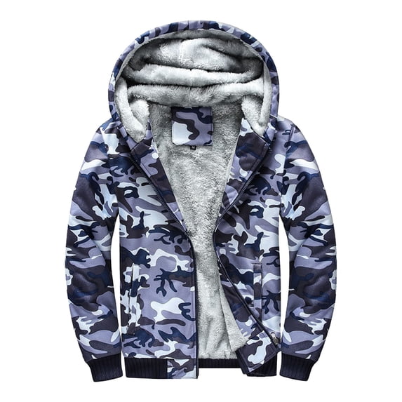Men's Winter Thermal Jacket Outdoor Warm Coat Windproof Lined Hooded Full Zip Casual Workwear Outerwear