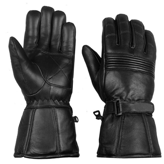 Men's Winter Thermal Lined Motorcycle Gloves, Genuine Leather with Thinsulate Insulation for Warmth, Comfort, and Durability
