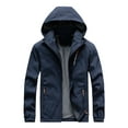 thumbnail image 1 of Men's Winter Thermal Solid Color Casual Mountain Zipper Jacket Overcoat Windproof With Full Zipper Snow Coat Warm Winter Windbreaker, 1 of 3