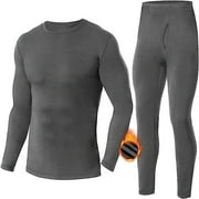 SIMIYA Men's Winter Thermal Top and Bottom with Fleece Lined Base Layer Set Top