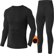 SIMIYA Men's Winter Thermal Top and Bottom with Fleece Lined Base Layer Set Top