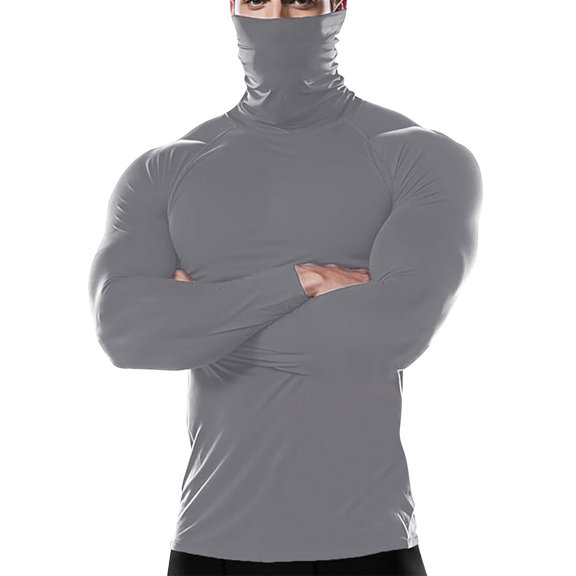 Men's Winter Thermal Undershirt Fall Winter Stretch Slim Fitted Pullovers Long Sleeve Workout Casual Tee Tops