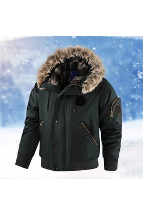 Men's Winter Thicken Coat Warm Puffer Jacket (Green XS)