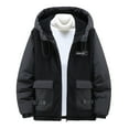 thumbnail image 1 of Men's Winter Thickened Colour Blocking Warm With Pockets Casual Style Coat Jacket, 1 of 5