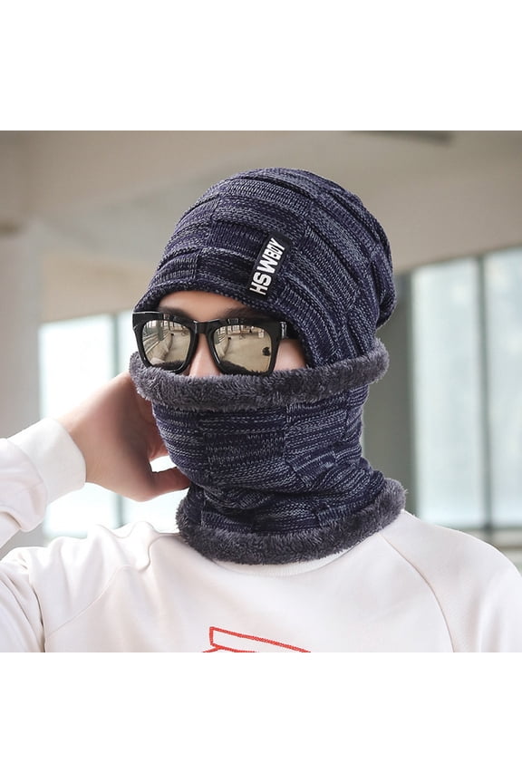 Men's Winter Thickened Cycling Warm Cycling Face Cold Knitted Integrated Hat Mens Mad Hat Wool Trapper Hat Winter Apparel Men Ski Hats Snow Cap Editor Hat Trooper Hat Christmas Trapper Hat Flannel Hat