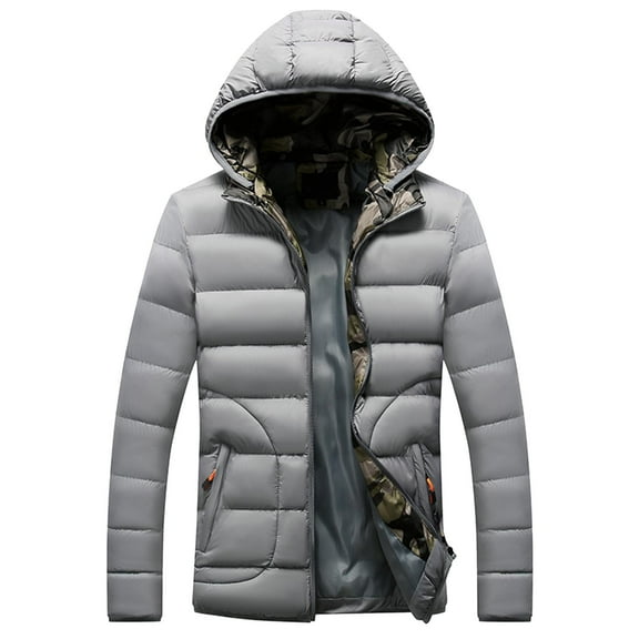 Men's Winter Thickened Warm Casual Style With Pockets Hooded Coat Jacket
