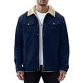 thumbnail image 1 of Men's Winter Trucker Jacket Thick Thermal Cotton Warm Fleece Lined Coat with Flap Pockets, 1 of 8