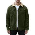 thumbnail image 1 of Men's Winter Trucker Jacket Thick Thermal Cotton Warm Fleece Lined Coat with Flap Pockets, 1 of 8