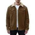 thumbnail image 1 of Men's Winter Trucker Jacket Thick Thermal Cotton Warm Fleece Lined Coat with Flap Pockets, 1 of 8
