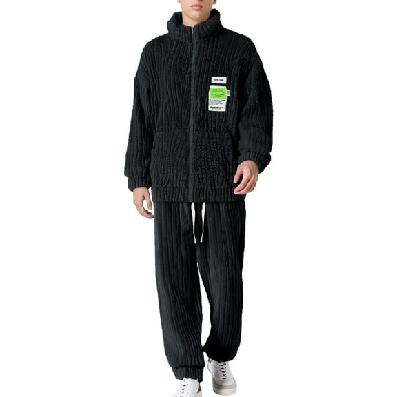 Men’s Winter Ultra Soft Sherpa Fleece Zip Up Plush Robe Heavyweight Lounge Wear Big & Tall Cozy Home Outfit