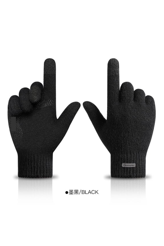 Men's Winter Warm Arctic Fleece Knitted Gloves Touchscreen Warm Anti-Skid Riding Wrist Windproof High-Elastic Wool Gloves Women ,Flexible and Comfortable