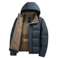 thumbnail image 1 of Men's Winter Warm Coat With Pocket Hood Removable Thickened Casual Style Jacket, 1 of 3