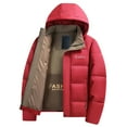 thumbnail image 1 of Men's Winter Warm Coat With Pocket Hood Removable Thickened Casual Style Jacket, 1 of 3