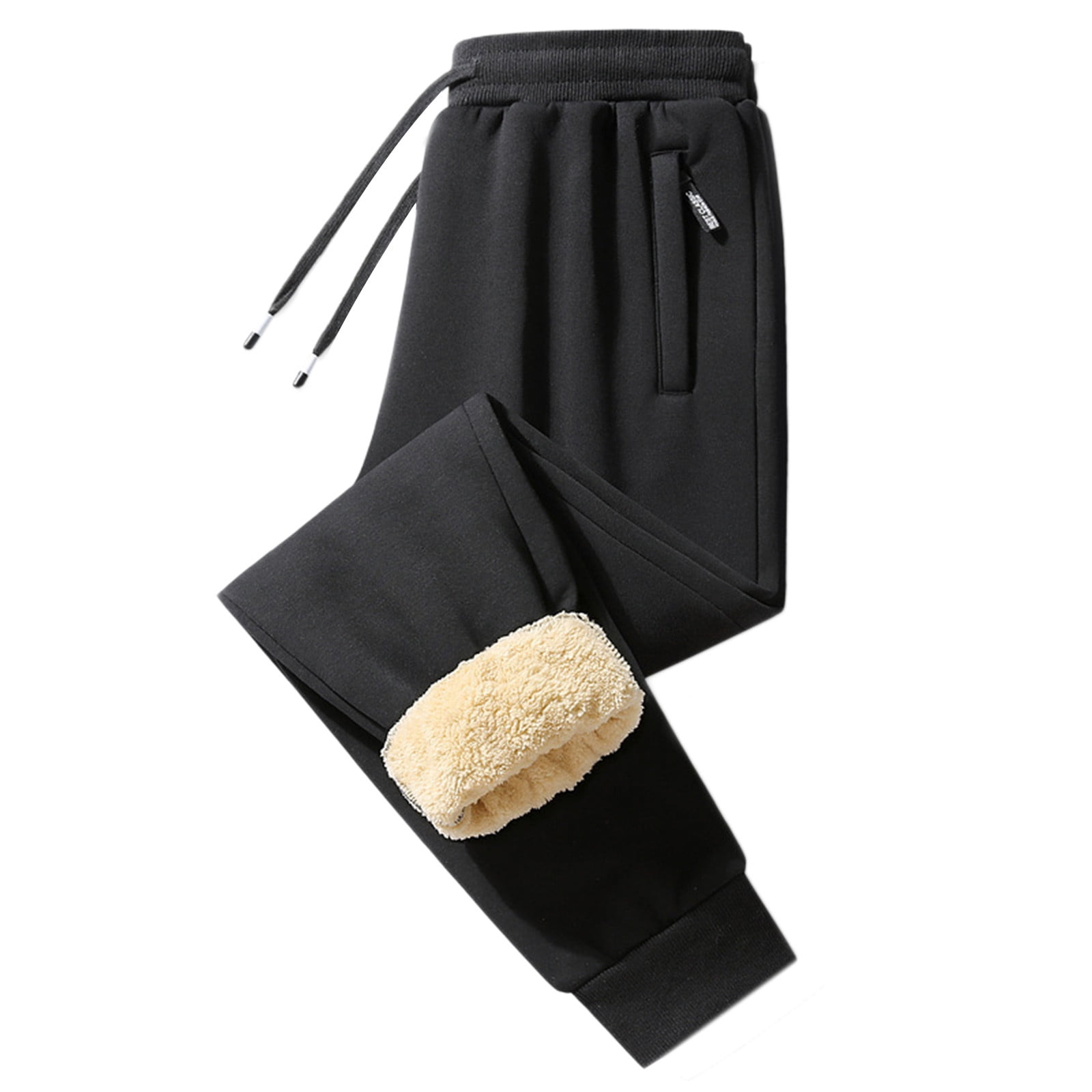 Men's Winter Warm Fleece Pants Sherpa Lined Jogger Pants Sweatpants ...