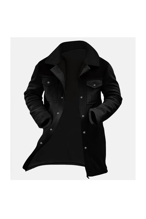 Men's Winter Warm Jacket Suede Thick Thermal Sherpa Fleece Lined Coat Lapel Work Trucker Cargo Jackets for Men with Pockets