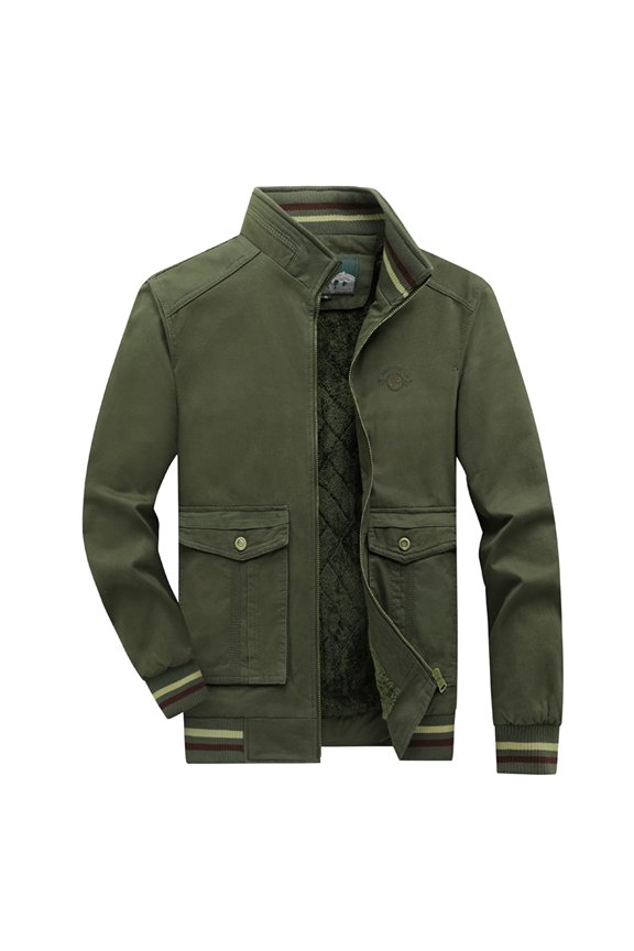 Men's Winter Warm Loose Standing Collar Jacket Casual Style Thickened Coat Jacket