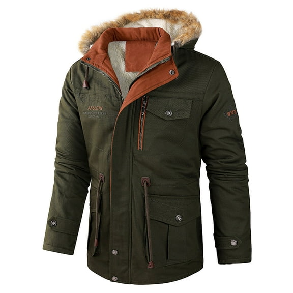 Men's Winter Warm Padded Mid Length Casual Jacket with Removable Hood Lightweight Water Outdoor Coat