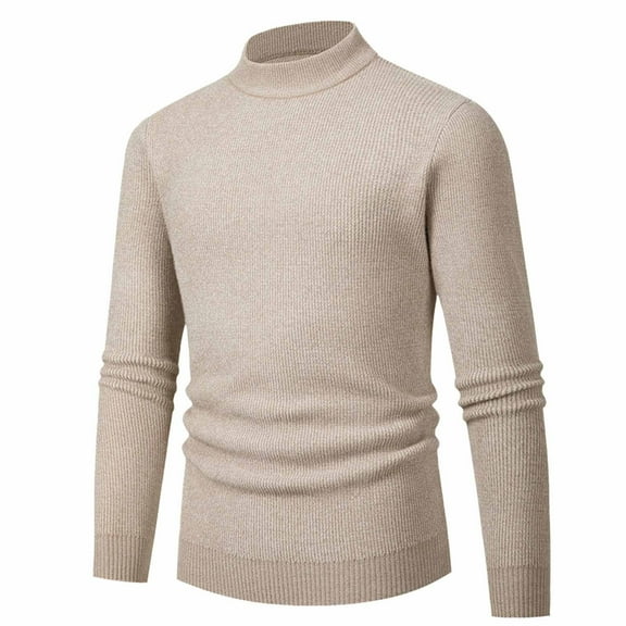 Men's Winter Warm Pullover Sweater Turtleneck Fleece Knit Long Sleeve Thermal Insulated