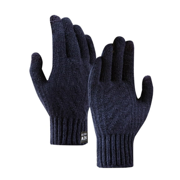 Men's Winter Warm Riding Gloves Thickened Outdoor Windproof Knitted Touchscreen Cold Weather