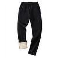Men's Winter Warm Sherpa Lined Thermal Jogger Sport Casual Pants Black