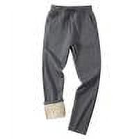 Men's Winter Warm Sherpa Lined Thermal Jogger Sport Casual Pants Dark Gray