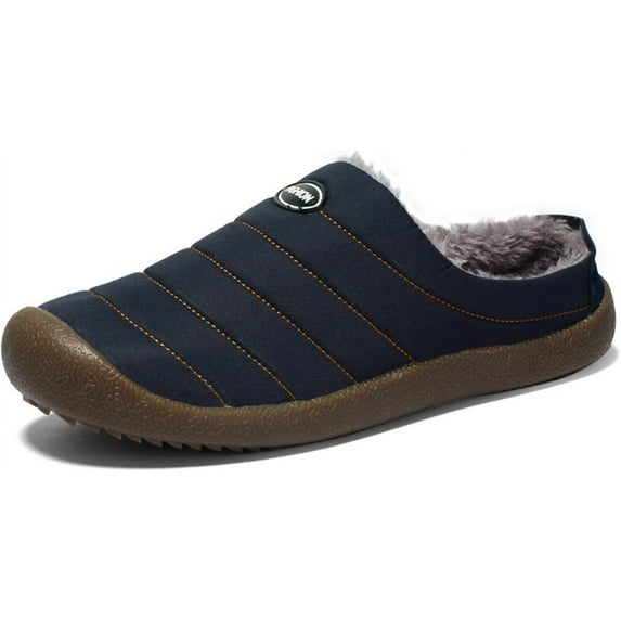 Men's Winter Warm Snow Booties,Thick Warm Slip on Cotton Shoes Anti-Slip Water Resistant Fully Fur Lined Winter Outdoor Casual Classic Flat Sole Walking Ankle Boots