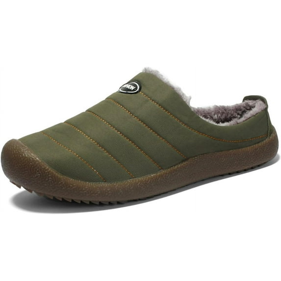 Men's Winter Warm Snow Booties,Thick Warm Slip on Cotton Shoes Anti-Slip Water Resistant Fully Fur Lined Winter Outdoor Casual Classic Flat Sole Walking Ankle Boots