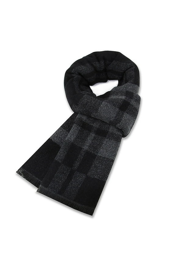 Men's Winter Warm Thick Classic Modern Imitation Scarf 180 X 30 Cm, Black One Size, Size One Size