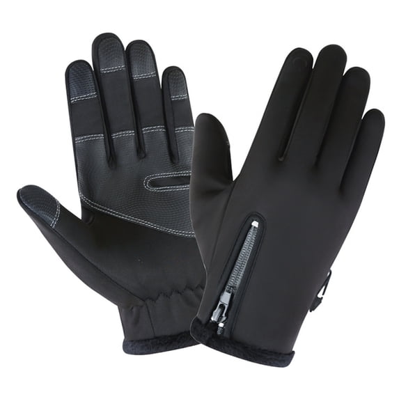 Men's Winter Waterproof Ski Gloves with Zipper Pocket Thermal Warm Fleece Lined for Outdoor Work Cycling Sports Dark Gray XL