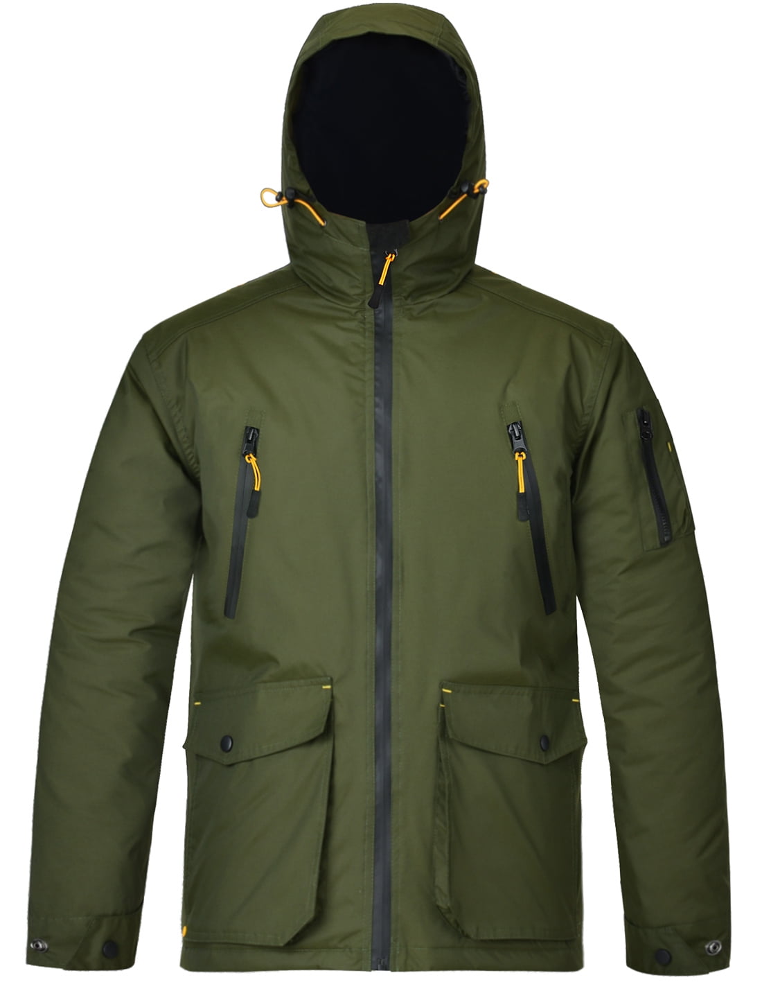 Men’s Winter Work Jacket Waterproof Hooded Insulated Coat Parka