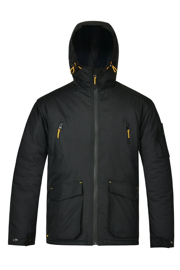 Men’s Winter Work Jacket Waterproof Hooded Insulated Coat Parka Outerwear