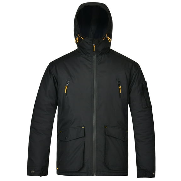 Men’s Winter Work Jacket Waterproof Hooded Insulated Coat Parka Outerwear