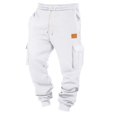 thumbnail image 1 of Men's Winter Work Pants with Multi-Pocket Design, Sweatpant Comfort for Casual Sports, Outdoor Activities, and Daily Wear (Warm & Functional),White 2XL, 1 of 4