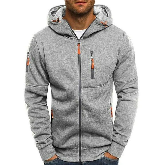Men's Winter Zip Up Hooded Sweater Long Sleeve Casual Jacket for Cold Weather Outdoor Comfort