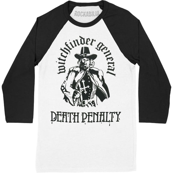 Men's Witchfinder General (Band) Matthew Hopkins Raglan Baseball Jersey XXX-Large Black