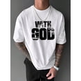 thumbnail image 1 of Men's "With God All Things Are Possible" Christian Graphic T-Shirt, Casual Faith Quote Tee, 1 of 7