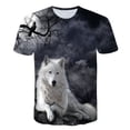 thumbnail image 1 of Men's Wolf Totem Trendy Digital Printing Short Sleeve T-Shirts - Quick Dry, Breathable, and Stylish, 1 of 2