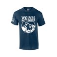 thumbnail image 1 of Men's Wolves Not Sheep Howling Wolf Head Patriotic American Flag Sleeve T-shirt-Heather Navy-xxl, 1 of 4