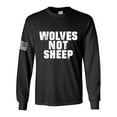 thumbnail image 1 of Men's Wolves Not Sheep Patriotic American Flag Long Sleeve T-shirt Graphic Tee Graphic Tee-Black-small, 1 of 4