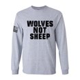 thumbnail image 1 of Men's Wolves Not Sheep Patriotic American Flag Long Sleeve T-shirt Graphic Tee Graphic Tee-Sports Grey-4xl, 1 of 4